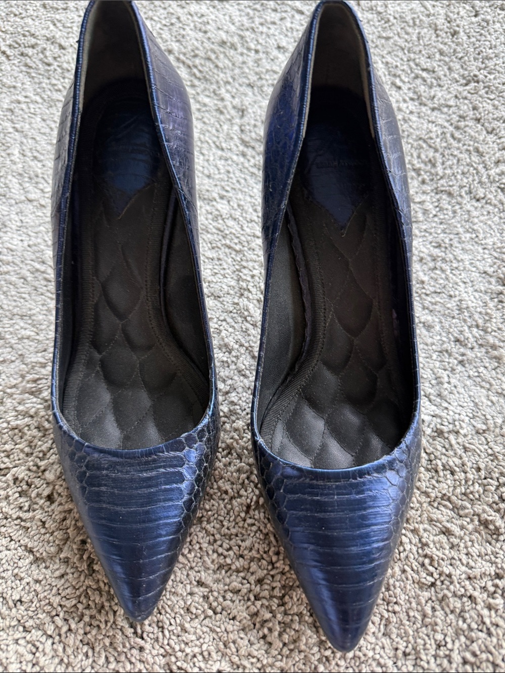 Women's Navy Pointed-Toe Pumps - Sleek Navy Heels